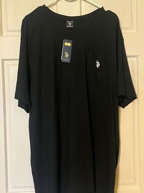 US Polo Assn. Men's Short Sleeve T-Shirt XXL Black Pocket Crewneck NWT